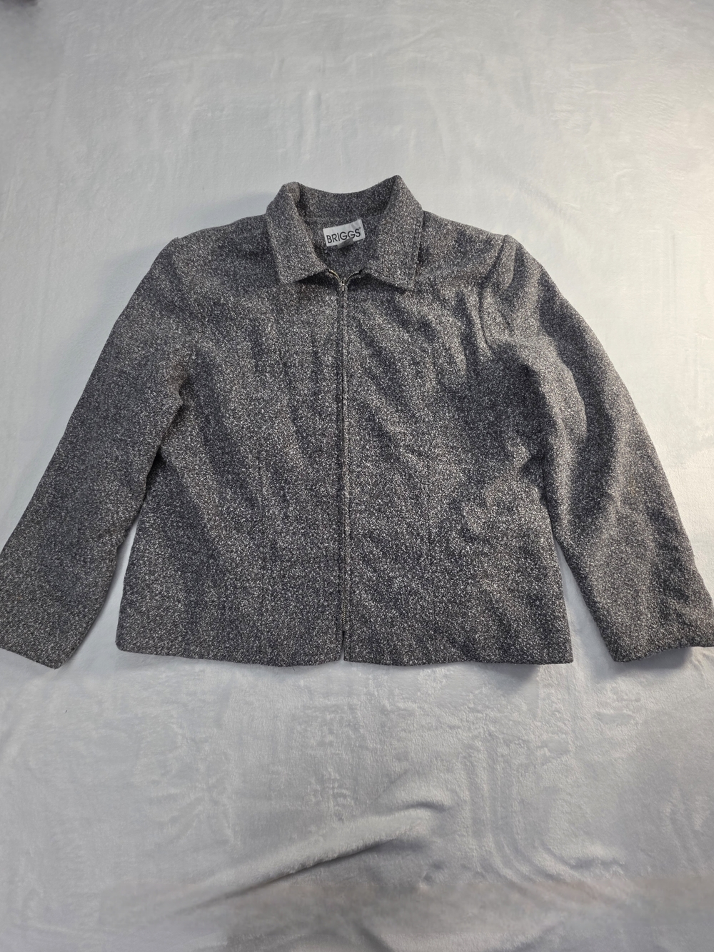 Briggs New York Women's Gray Zip-Front Blazer Size 18 Jacket